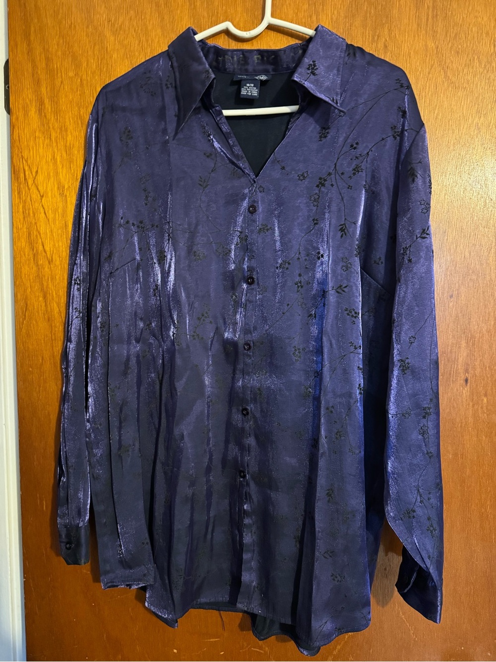 Shimmery Deep Purple Button-Up Shirt